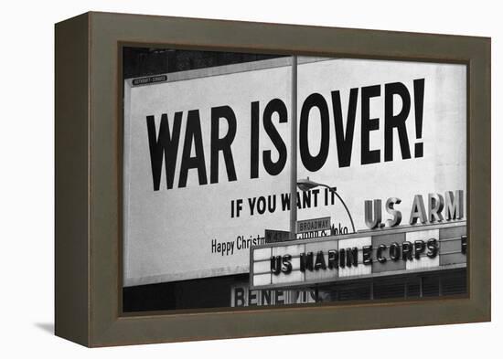 Billboard in times Square, War is Over!-null-Framed Premier Image Canvas