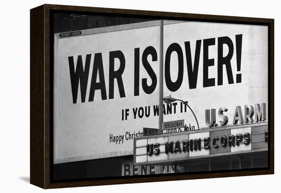 Billboard in times Square, War is Over!-null-Framed Premier Image Canvas