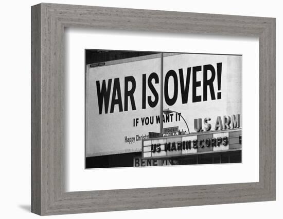 Billboard in times Square, War is Over!-null-Framed Premium Photographic Print