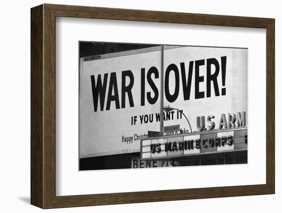 Billboard in times Square, War is Over!-null-Framed Premium Photographic Print