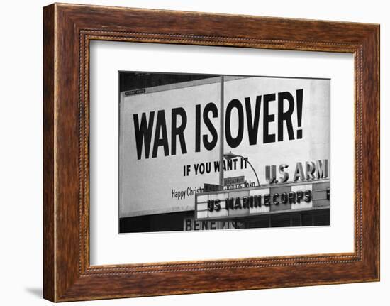 Billboard in times Square, War is Over!-null-Framed Premium Photographic Print