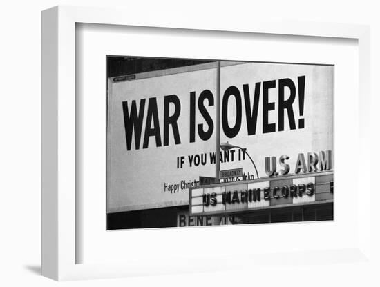 Billboard in times Square, War is Over!-null-Framed Premium Photographic Print