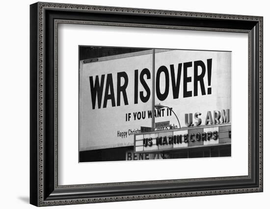 Billboard in times Square, War is Over!-null-Framed Premium Photographic Print