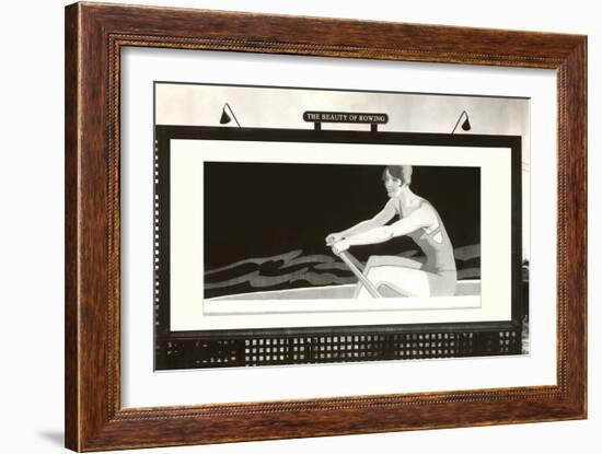 Billboard of Lady Rower, Beauty of Rowing-null-Framed Art Print