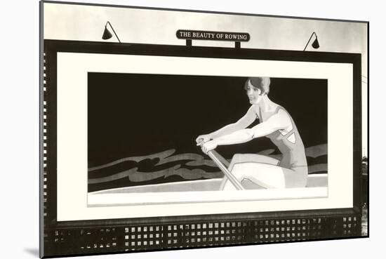 Billboard of Lady Rower, Beauty of Rowing-null-Mounted Art Print