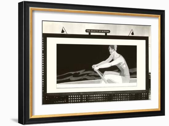 Billboard of Lady Rower, Beauty of Rowing-null-Framed Art Print