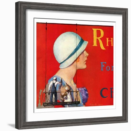 "Billboard Painters,"July 9, 1932-Penrhyn Stanlaws-Framed Giclee Print