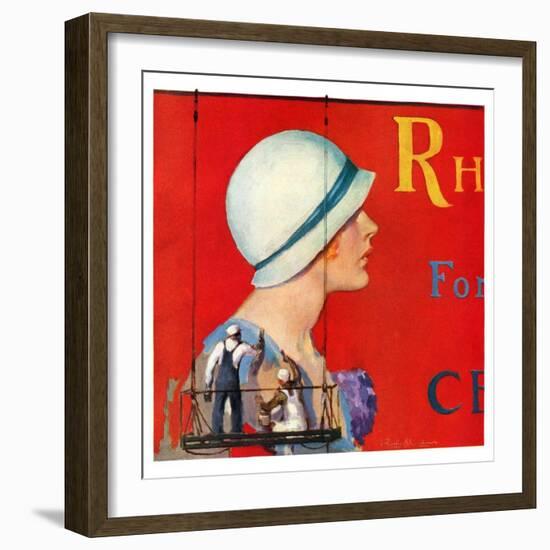 "Billboard Painters,"July 9, 1932-Penrhyn Stanlaws-Framed Giclee Print