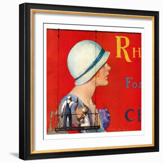 "Billboard Painters,"July 9, 1932-Penrhyn Stanlaws-Framed Giclee Print