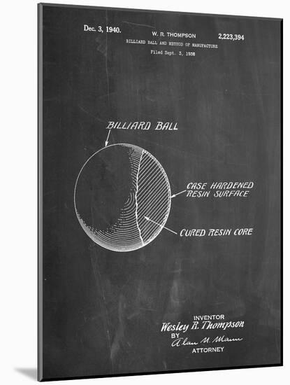 Billiard Ball Patent-Cole Borders-Mounted Art Print