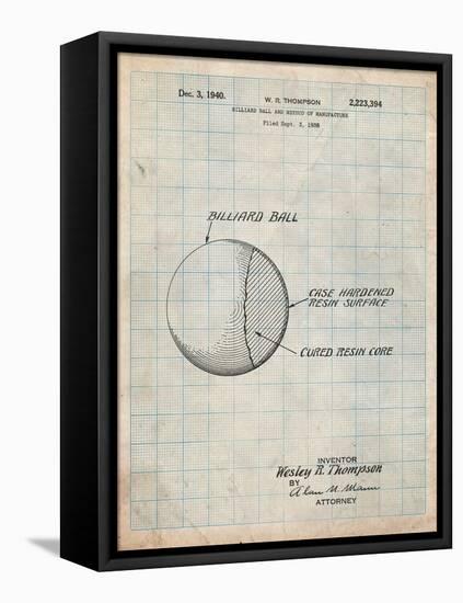 Billiard Ball Patent-Cole Borders-Framed Stretched Canvas