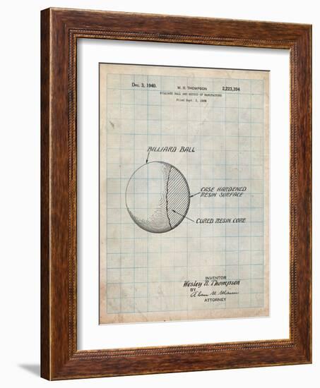 Billiard Ball Patent-Cole Borders-Framed Art Print