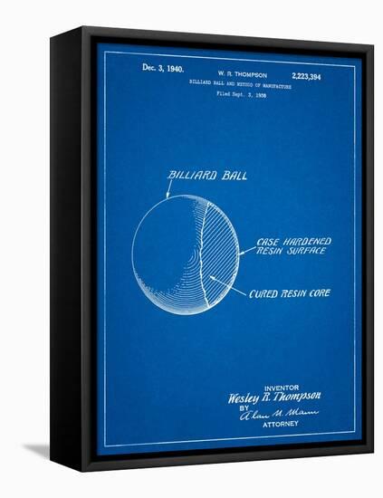 Billiard Ball Patent-Cole Borders-Framed Stretched Canvas