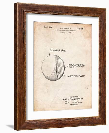 Billiard Ball Patent-Cole Borders-Framed Art Print