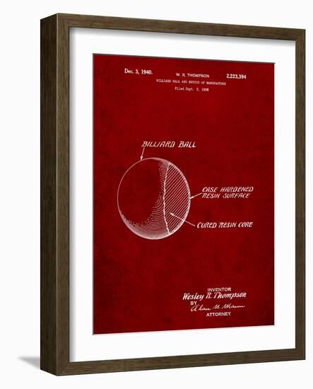 Billiard Ball Patent-Cole Borders-Framed Art Print