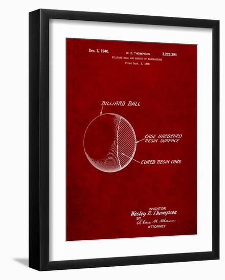 Billiard Ball Patent-Cole Borders-Framed Art Print