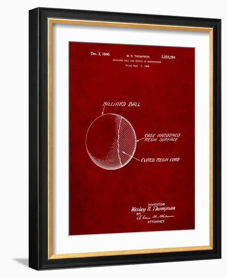 Billiard Ball Patent-Cole Borders-Framed Art Print