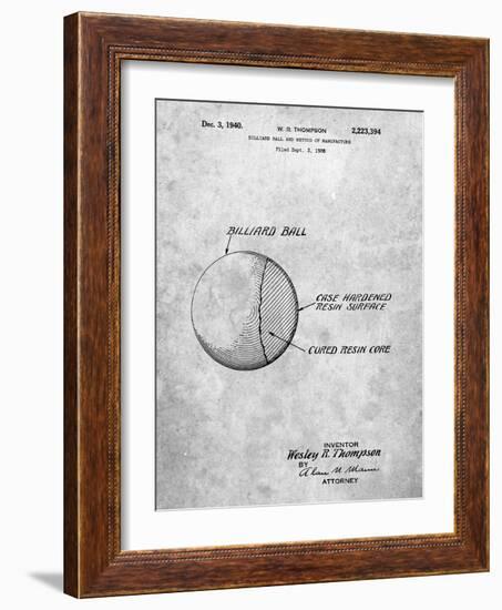 Billiard Ball Patent-Cole Borders-Framed Art Print