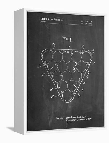 Billiard Ball Rack Patent-Cole Borders-Framed Stretched Canvas