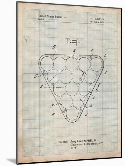 Billiard Ball Rack Patent-Cole Borders-Mounted Art Print