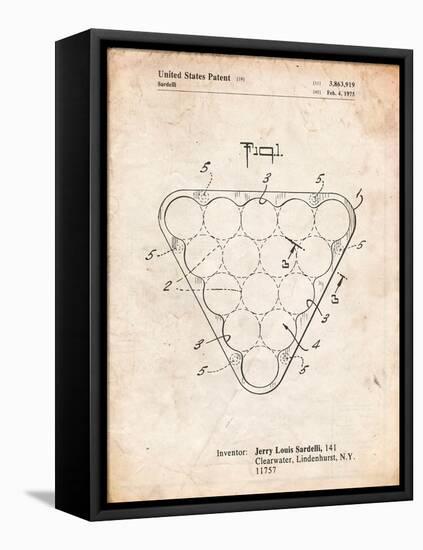 Billiard Ball Rack Patent-Cole Borders-Framed Stretched Canvas