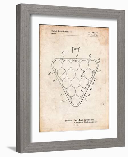 Billiard Ball Rack Patent-Cole Borders-Framed Art Print