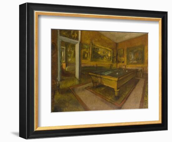 Billiard Room at M‚nil-Hubert-Edgar Degas-Framed Giclee Print