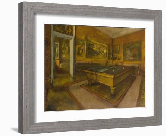 Billiard Room at M‚nil-Hubert-Edgar Degas-Framed Giclee Print