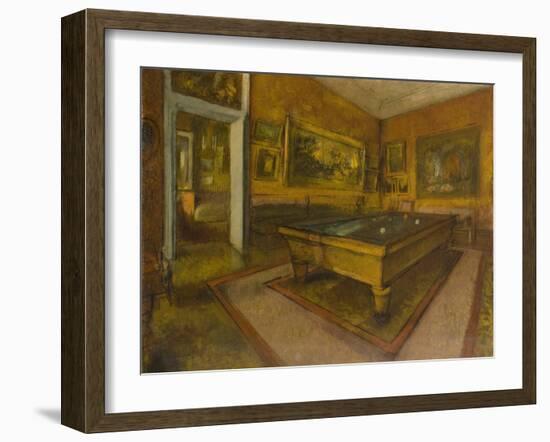 Billiard Room at M‚nil-Hubert-Edgar Degas-Framed Giclee Print