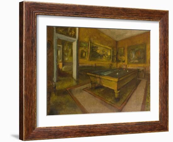 Billiard Room at M‚nil-Hubert-Edgar Degas-Framed Giclee Print