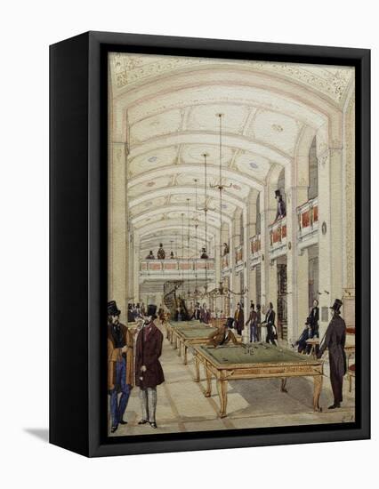 Billiard's Hall in Vienna, Austria, 19th Century-null-Framed Premier Image Canvas