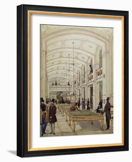 Billiard's Hall in Vienna, Austria, 19th Century-null-Framed Giclee Print