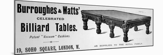 Billiard Table Adverts-null-Mounted Art Print