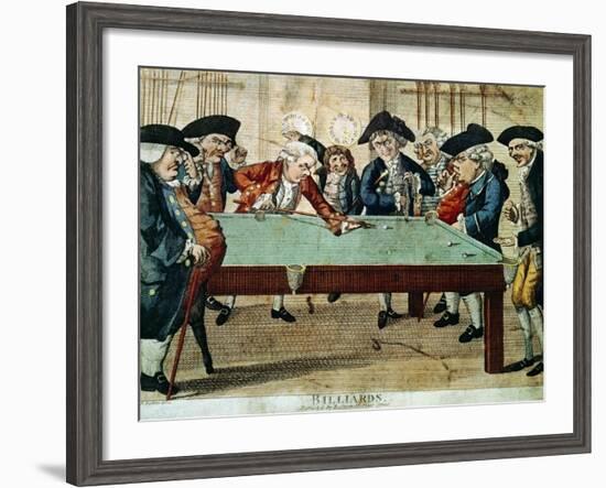 Billiards, 18th Century Etching by R.Sayer-null-Framed Giclee Print