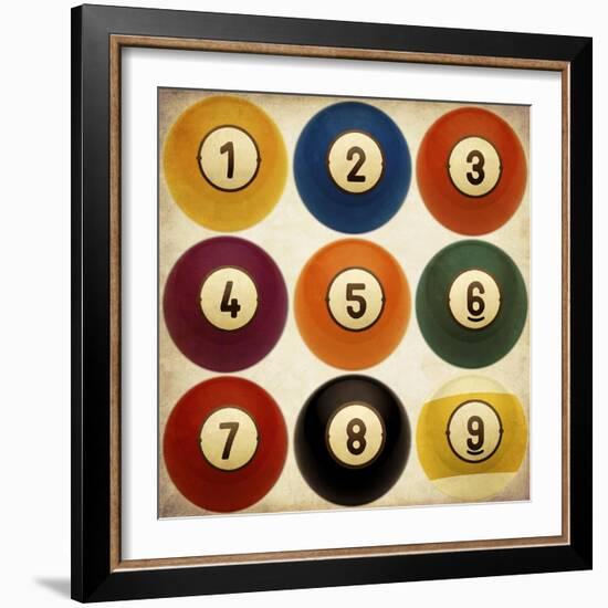 Billiards Antiqued-GI ArtLab-Framed Giclee Print