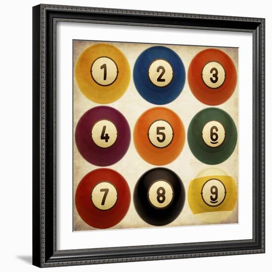 Billiards Antiqued-GI ArtLab-Framed Giclee Print