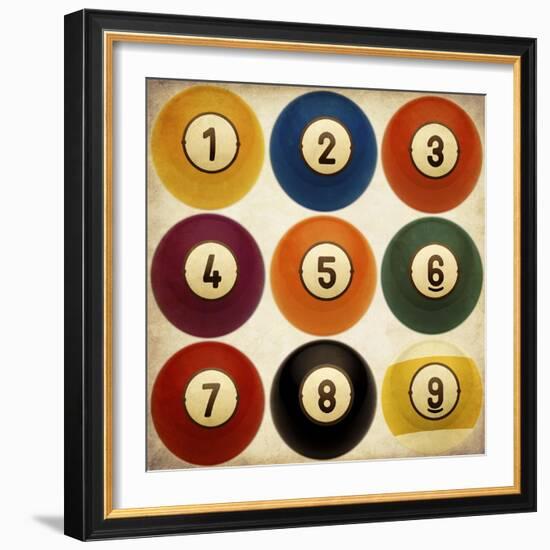 Billiards Antiqued-GI ArtLab-Framed Giclee Print