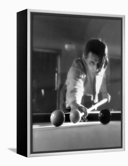 Billiards Player 1930S-null-Framed Premier Image Canvas