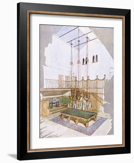 Billiards Room, Designed by George Walton, from 'Documents D'Art Moderne', 1900-03-null-Framed Giclee Print