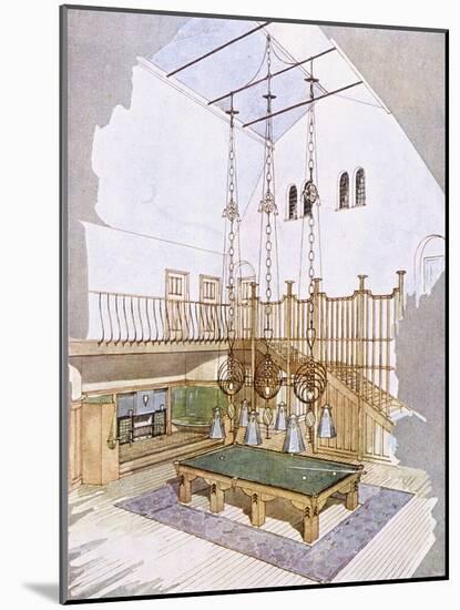 Billiards Room, Designed by George Walton, from 'Documents D'Art Moderne', 1900-03-null-Mounted Giclee Print