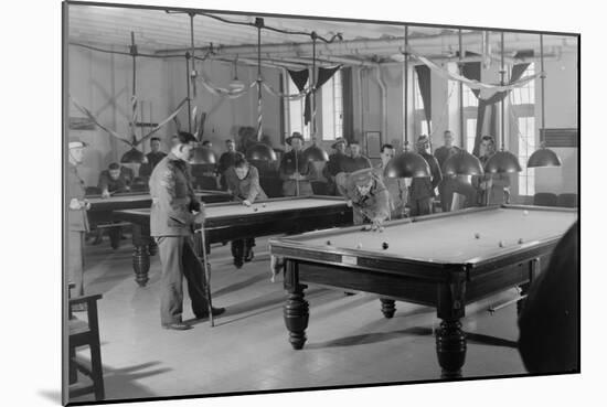 Billiards Room for Soldiers at the Y.M.C.A. Photograph-Lantern Press-Mounted Art Print