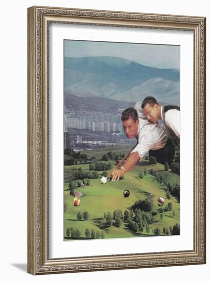 Billiards with Good Friends, 2020 (Collage)-Florent Bodart-Framed Giclee Print