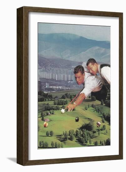 Billiards with Good Friends, 2020 (Collage)-Florent Bodart-Framed Giclee Print