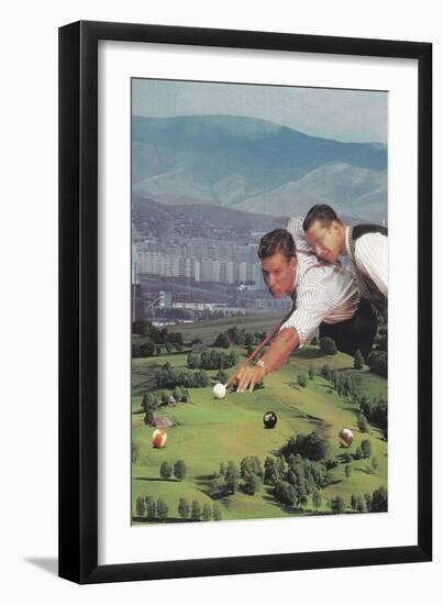 Billiards with Good Friends, 2020 (Collage)-Florent Bodart-Framed Giclee Print