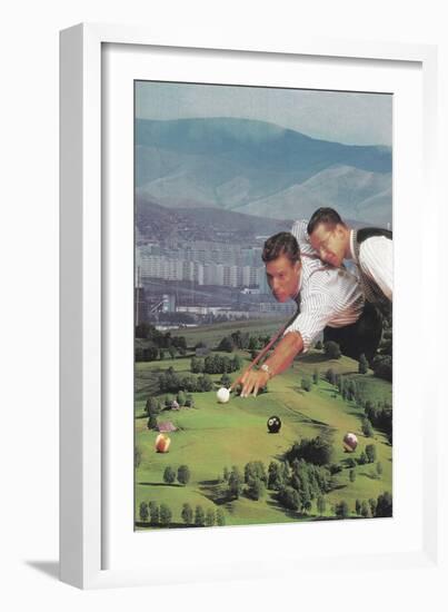 Billiards with Good Friends, 2020 (Collage)-Florent Bodart-Framed Giclee Print