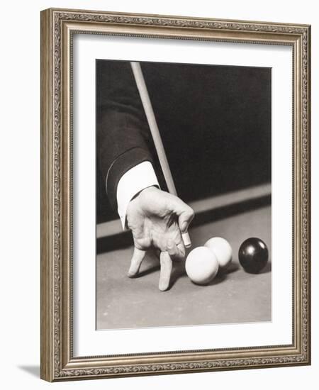 Billiards World Champion Willie Hoppe's Hand Was Insured for $100,000-null-Framed Photo