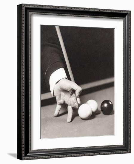 Billiards World Champion Willie Hoppe's Hand Was Insured for $100,000-null-Framed Photo