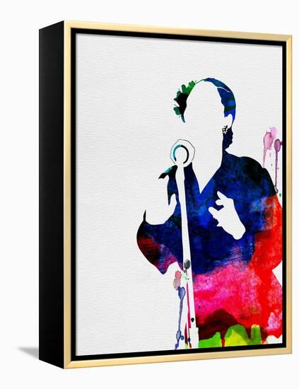 Billie Holiday Watercolor-Lana Feldman-Framed Stretched Canvas