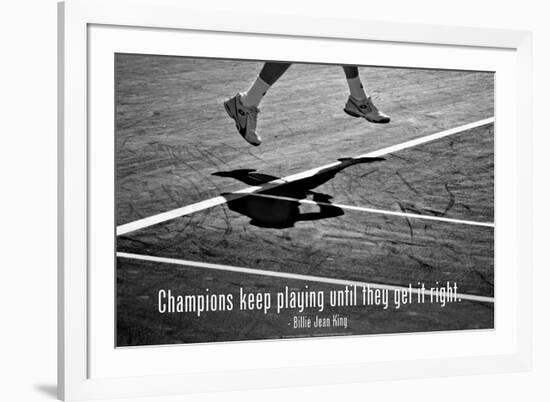 Billie Jean King Champions Quote Poster-null-Framed Photo