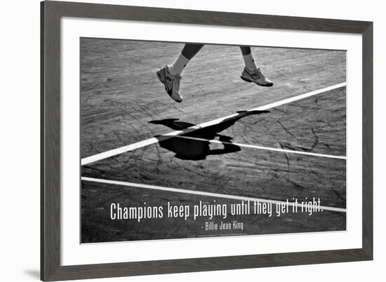 Billie Jean King Champions Quote Poster-null-Framed Photo